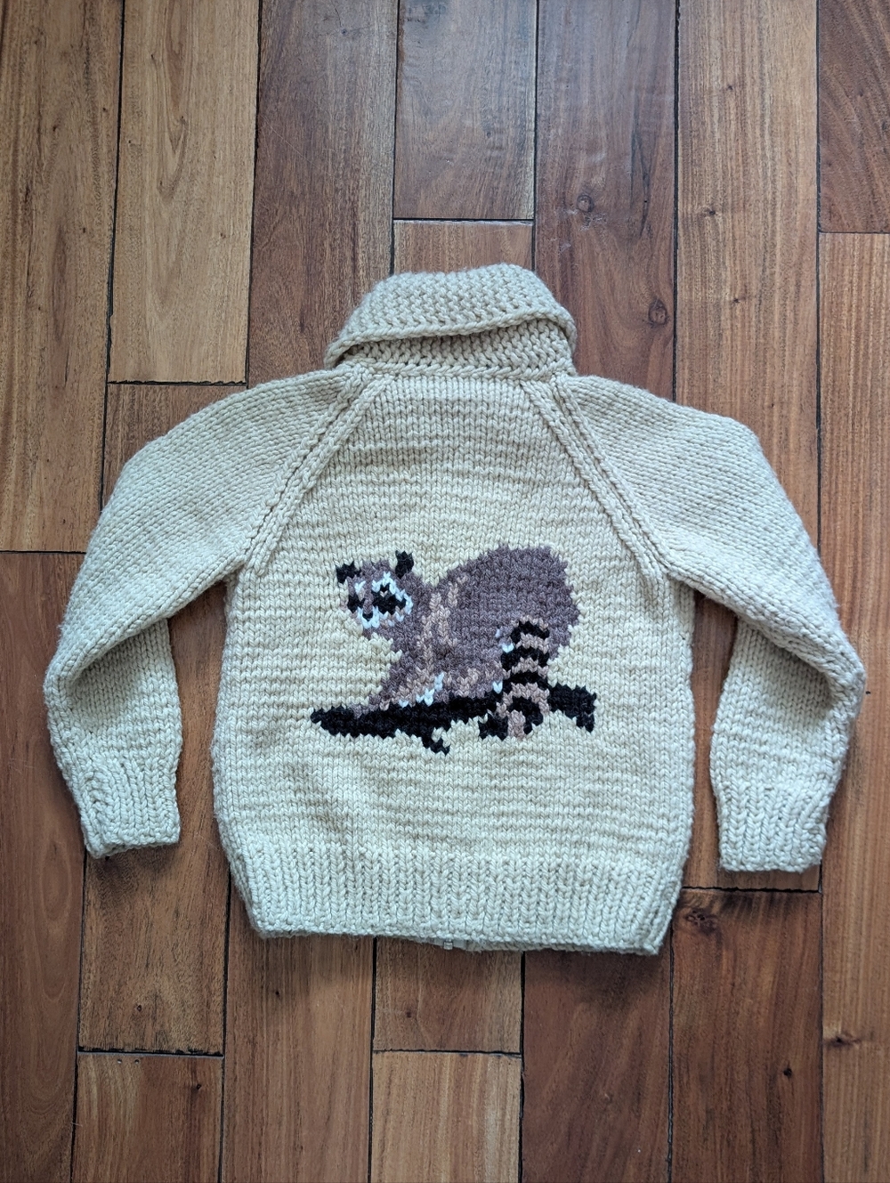 Vintage Handmade Raccoon Sweater (XS)